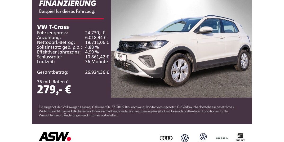 VW T-Cross 4.999 km 24.730 &euro; Weinsberg 74189