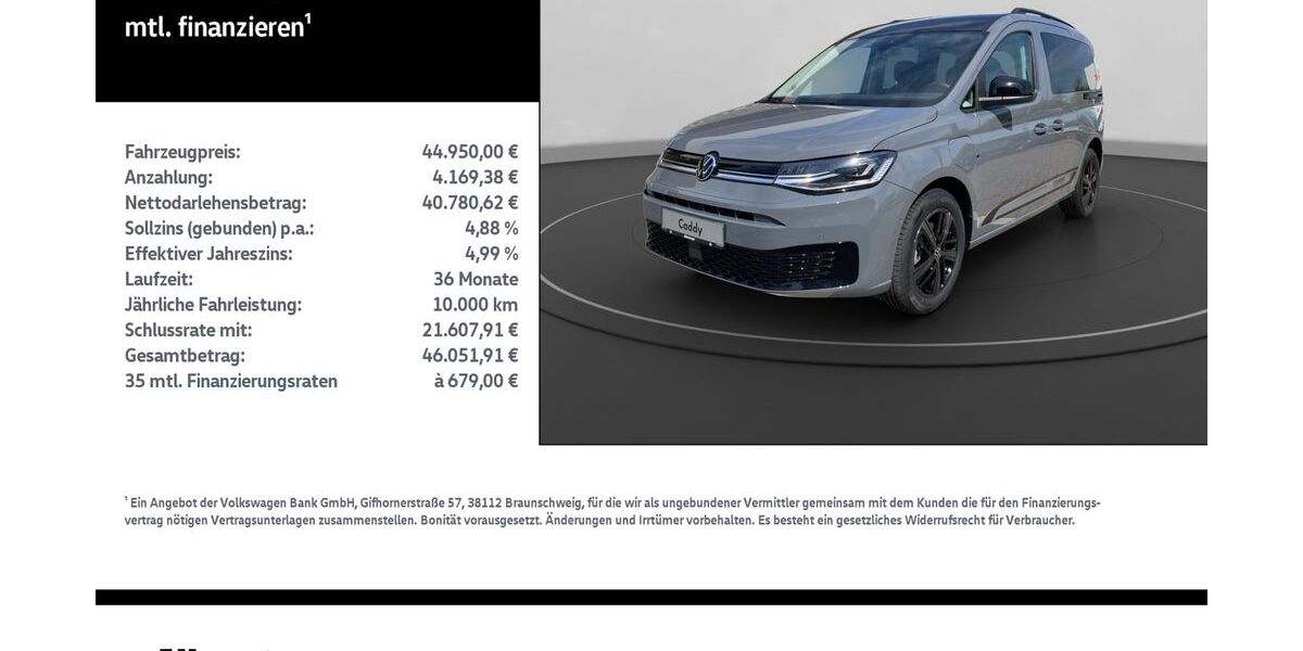 VW Caddy 9.900 km 44.950 &euro; Nordhausen 99734