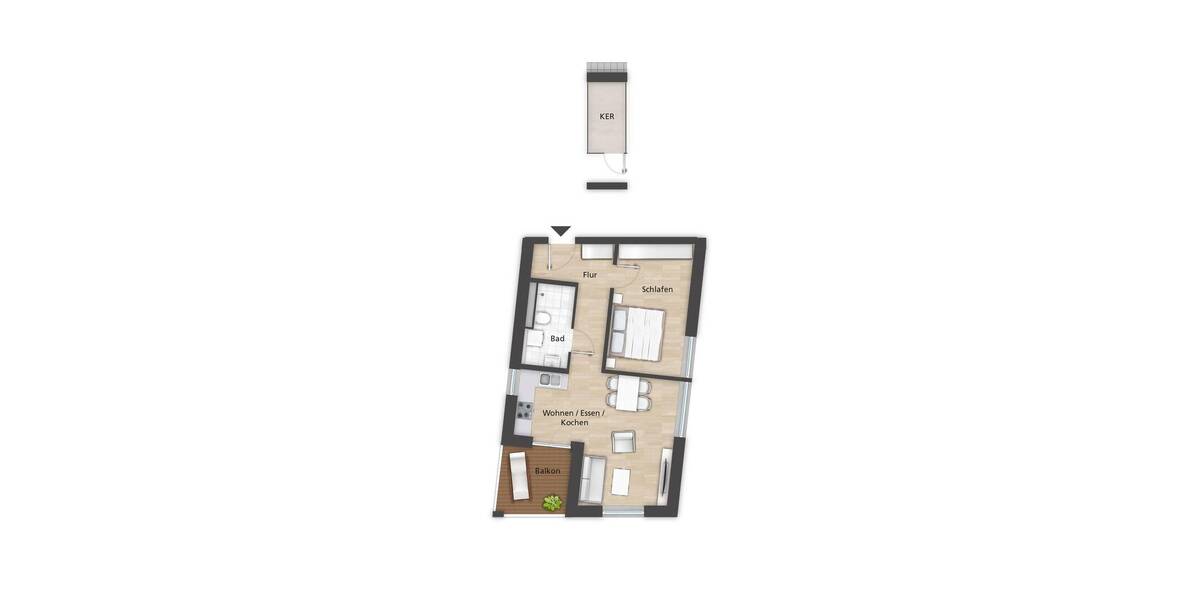 Etagenwohnung Bamberg Bamberg-Ost - 2 Zimmer, 54 m&sup2;, 850&euro; | Angebot:26136526