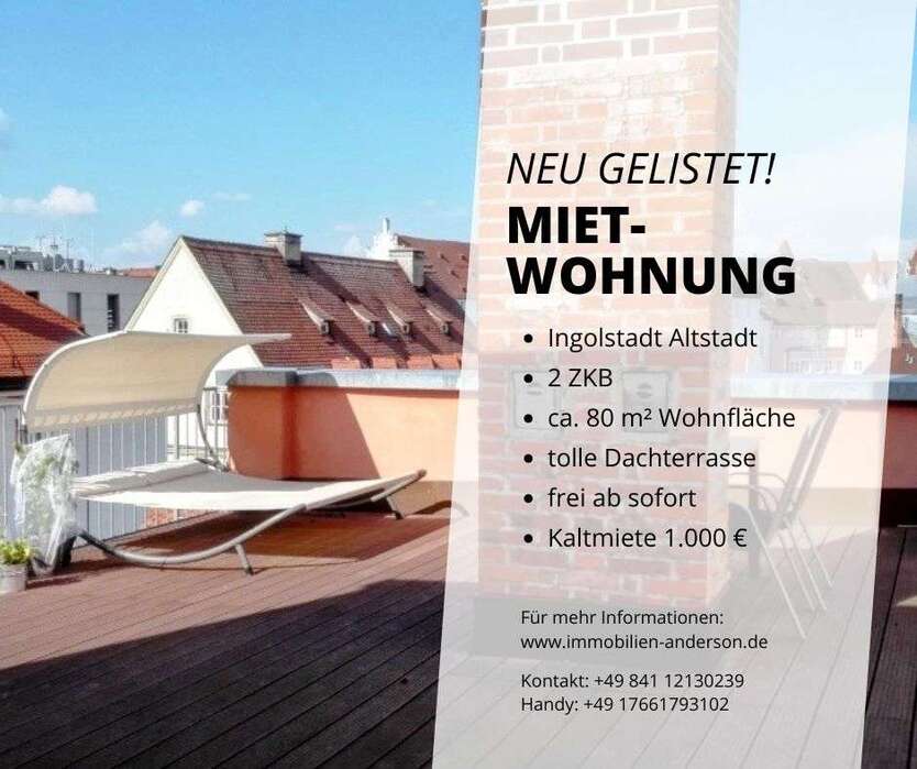Wohnung zum Mieten in Ingolstadt 1.000 € 80 m²