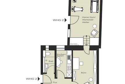 Wohnung mit Extraraum zur kreativen Nutzung mitten in Schweinfurt 2 zimmer