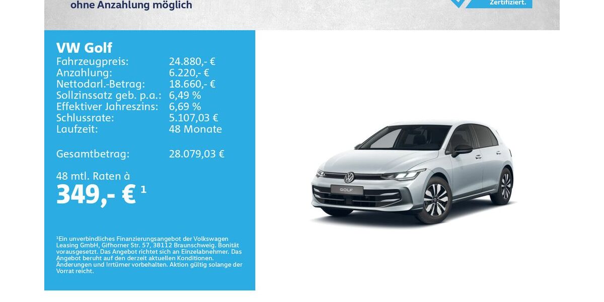 VW Golf 5.000 km 24.880 &euro; Kitzingen 97318