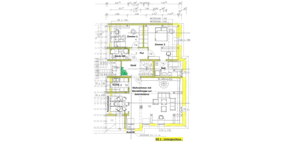 Dachgeschoßwohnung Frankfurt (Oder) - 4 Zimmer, 165 m&sup2;, 1.050&euro; | Angebot:26355014