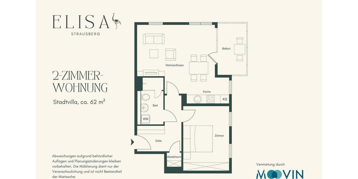Etagenwohnung Strausberg - 2 Zimmer, 62 m&sup2;, 854&euro; | Angebot:26382784