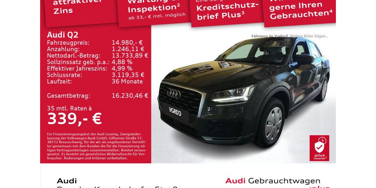 Audi Q2 95.398 km 14.980 &euro; Dresden 01169