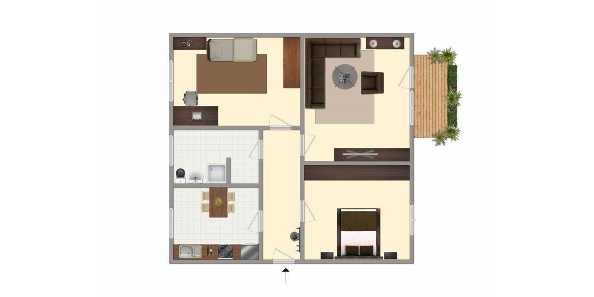 Etagenwohnung Angermünde - 3 Zimmer, 61 m&sup2;, 375&euro; | Angebot:26393790