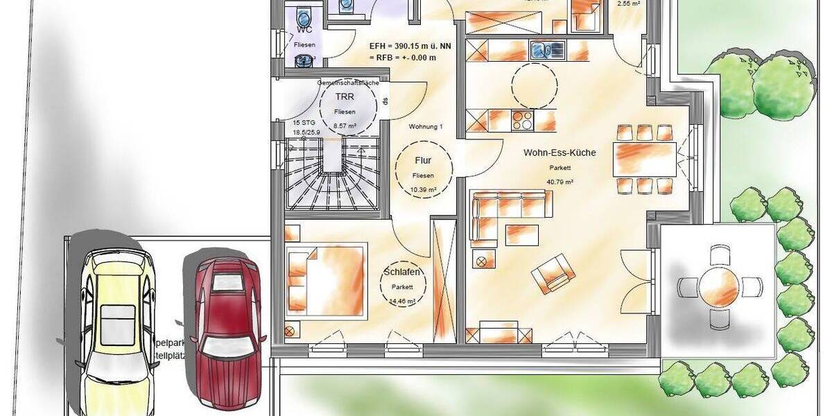 Etagenwohnung Reutlingen Innenstadt - 3 Zimmer, 91 m&sup2;, 559.500&euro; | Angebot:26621058
