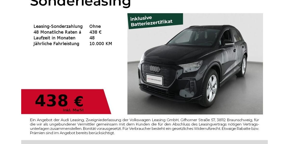 Audi Q4 7.082 km 46.990 &euro; Dessau-Roßlau 06844