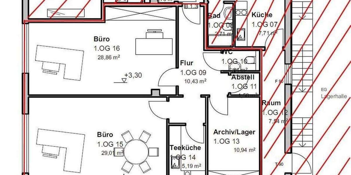 Helle Bürofläche (88 m²) in Fürth - 2 große Büros, Teeküche, Top-Anbindung, provisionsfrei zimmer