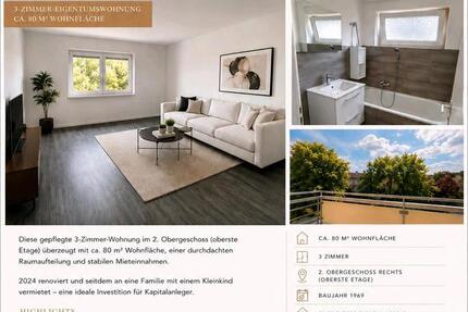 Wohnung Kaiserslautern Bahnheim - 3 Zimmer, 80 m&sup2;, 245.000&euro; | Angebot:27085189