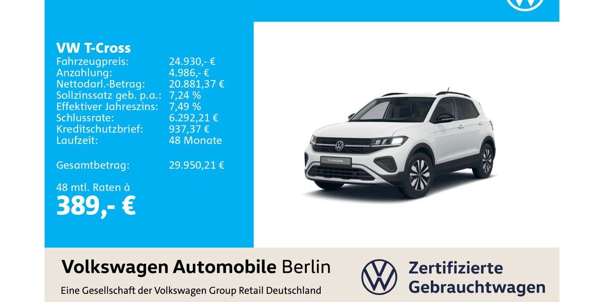 VW T-Cross 4.876 km 24.930 &euro; Berlin 12681