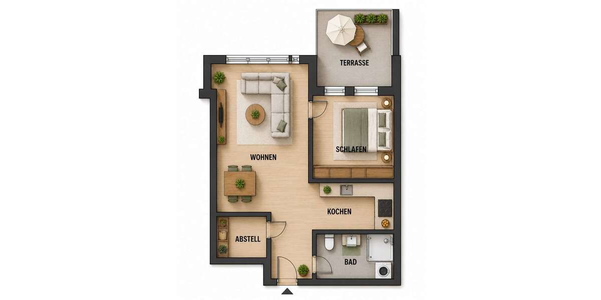 Etagenwohnung Laichingen - 2 Zimmer, 45 m&sup2;, 159.000&euro; | Angebot:26916124