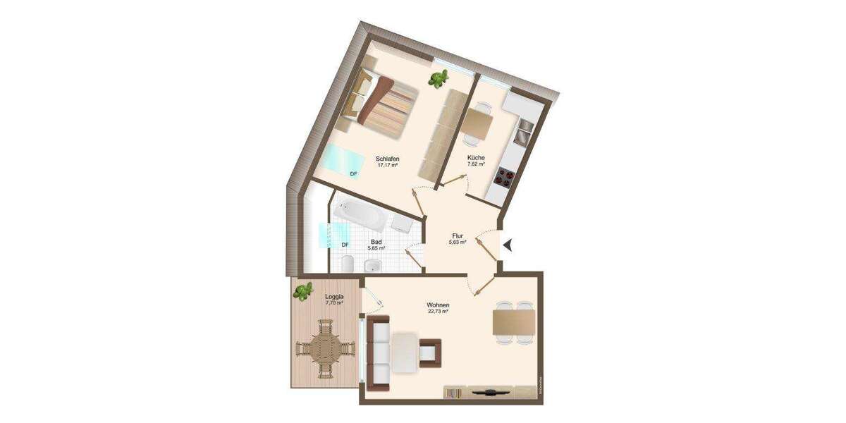 Etagenwohnung Fredenbeck Klein Fredenbeck - 2 Zimmer, 60 m&sup2;, 550&euro; | Angebot:25337245