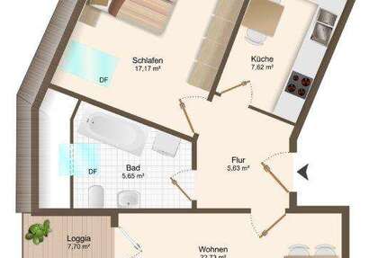 Wohnung Fredenbeck Klein Fredenbeck - 2 Zimmer, 60 m&sup2;, 550&euro; | Angebot:25337245