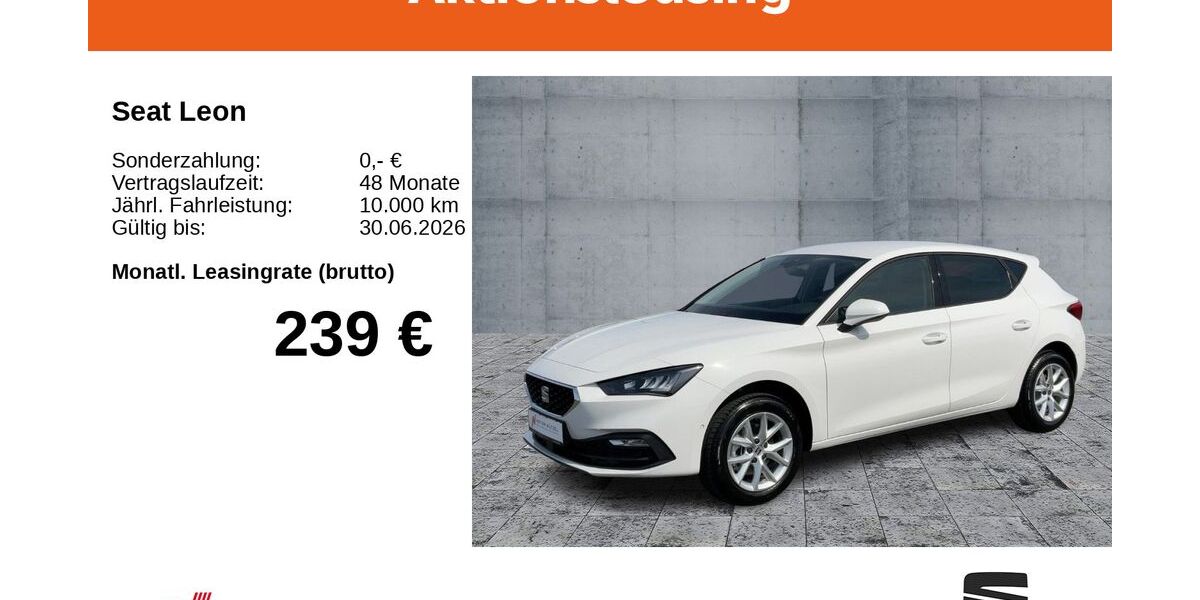 Seat Leon 1.950 km 28.490 &euro; Mitterteich 95666