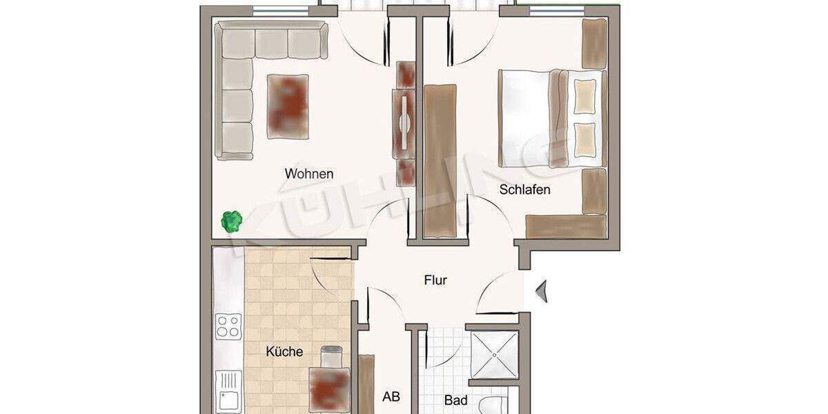 Etagenwohnung Vechta - 2 Zimmer, 50 m&sup2;, 139.000&euro; | Angebot:25777485