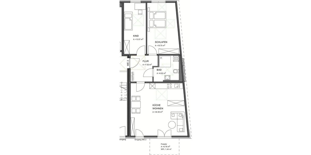 Terrassenwohnung Schleiz - 3 Zimmer, 83 m&sup2;, 462&euro; | Angebot:26262175