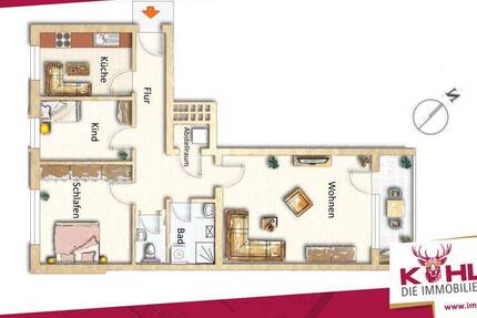Wohnung Vechta - 3 Zimmer, 81 m&sup2;, 189.000&euro; | Angebot:26887170