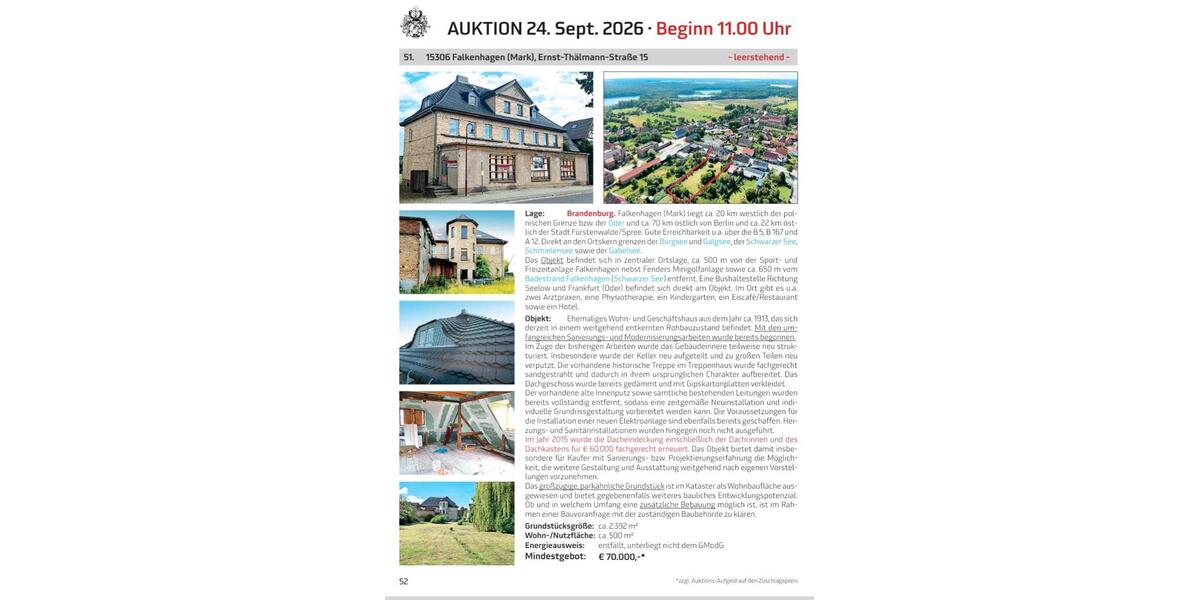 Mehrfamilienhaus, Wohnhaus Seelow - 70.000&euro; | Angebot:27403571