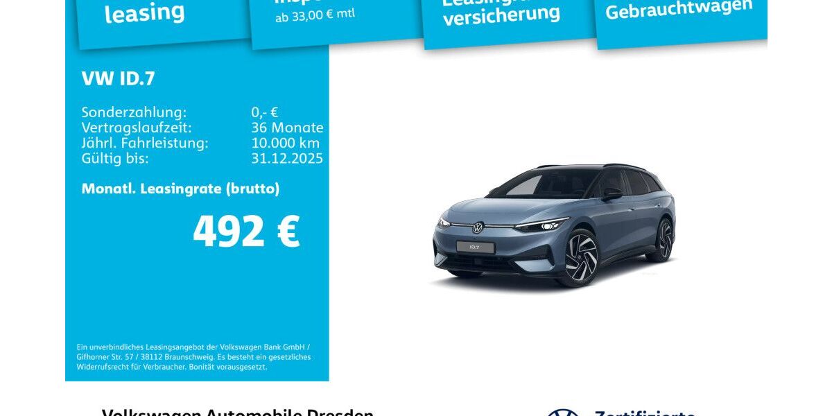 VW ID.7 12.283 km 52.490 &euro; Dresden 01169
