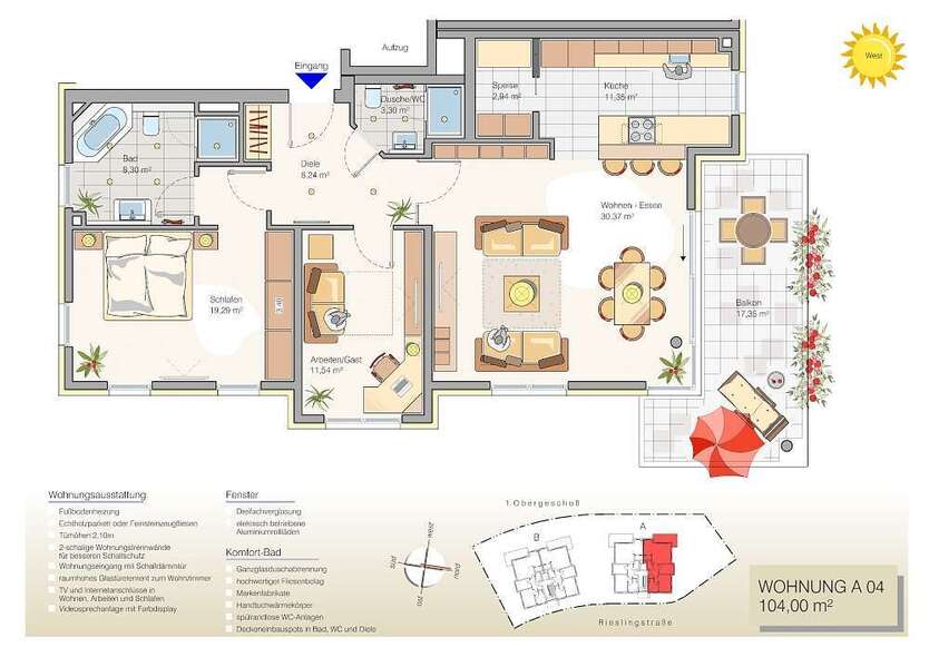Wohnung zum Kaufen in Hassloch 572.000 € 104 m²