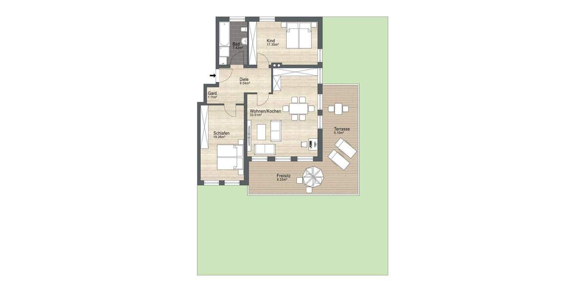 Etagenwohnung Karlsfeld - 3 Zimmer, 101 m&sup2;, 669.000&euro; | Angebot:24763977