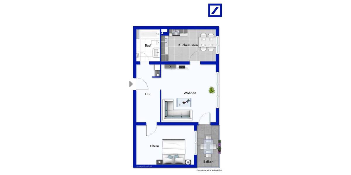 Etagenwohnung Kriftel - 2 Zimmer, 64 m&sup2;, 229.000&euro; | Angebot:25686900
