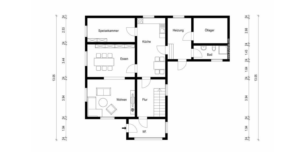 Einfamilienhaus Meinersen - 7 Zimmer, 170 m&sup2;, 1.200&euro; | Angebot:26417046