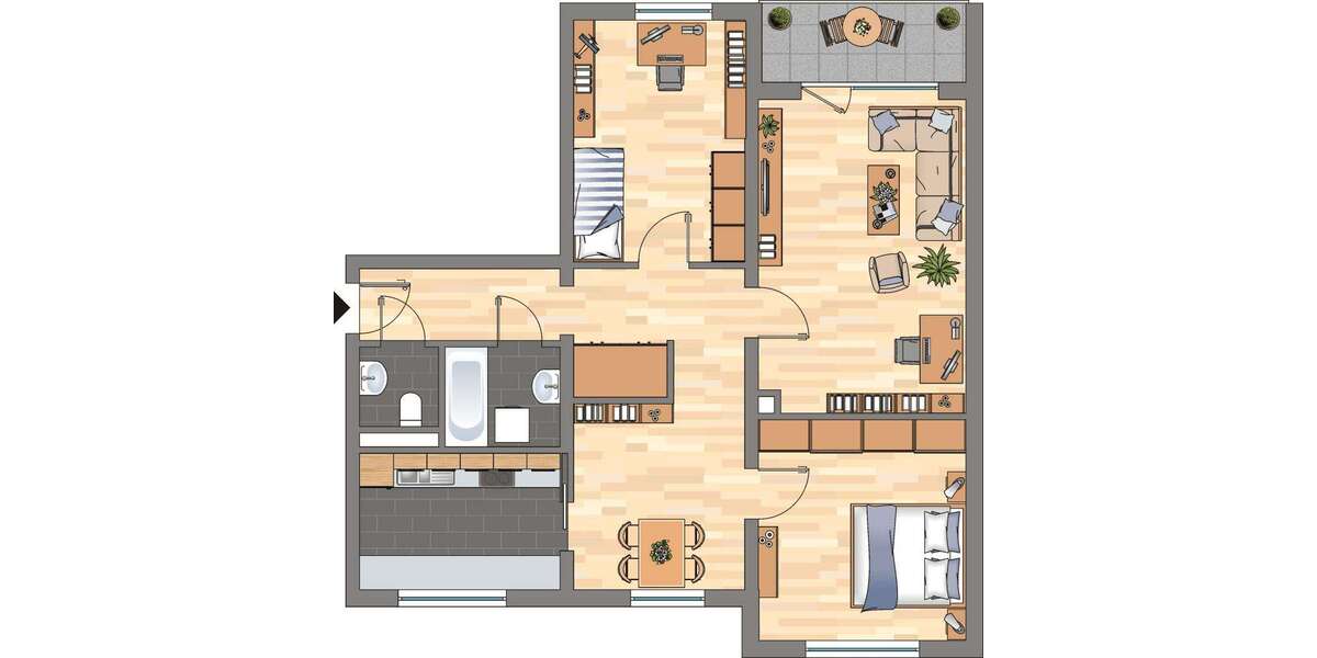 Etagenwohnung Landau in der Pfalz - 3 Zimmer, 81 m&sup2;, 663&euro; | Angebot:26492316