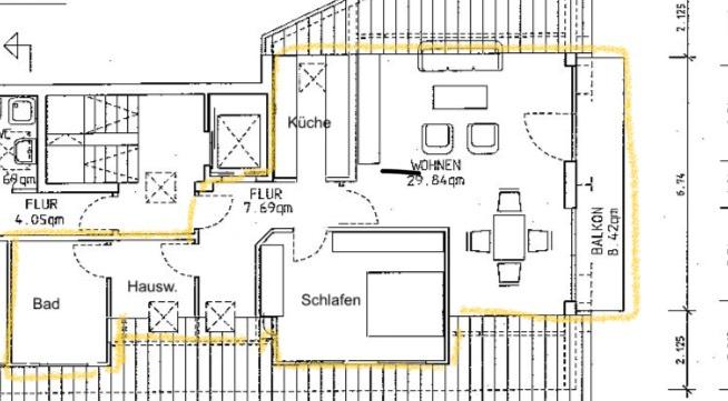 Dachgeschoßwohnung Seligenstadt - 2.5 Zimmer, 74 m&sup2;, 950&euro; | Angebot:24835527