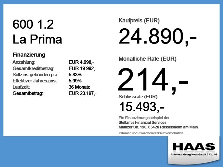 Fiat 600 3.500 km 24.490 &euro; Augsburg 86159