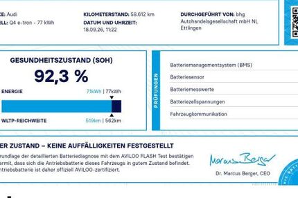 Audi Q4 e-tron 58.611 km 39.330 &euro; Ettlingen 76275
