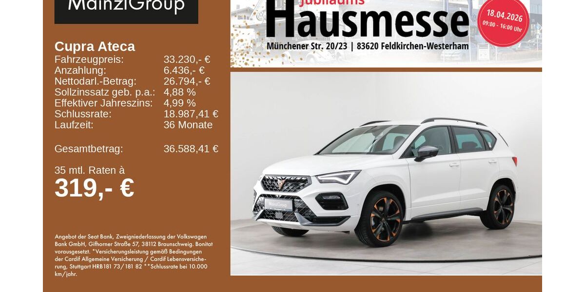 Seat Ateca 25.355 km 33.230 &euro; Feldkirchen/Westerham 83620