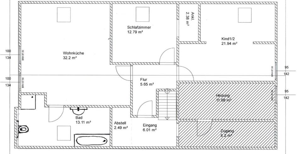 Dachgeschoßwohnung Nuthe-Urstromtal Urstromtal - 3 Zimmer, 85 m&sup2;, 950&euro; | Angebot:24659709