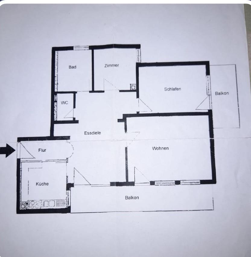3 zi Wohnung , Parkett , 89m2 2 Balkone Bad Wörishofen zentral zimmer