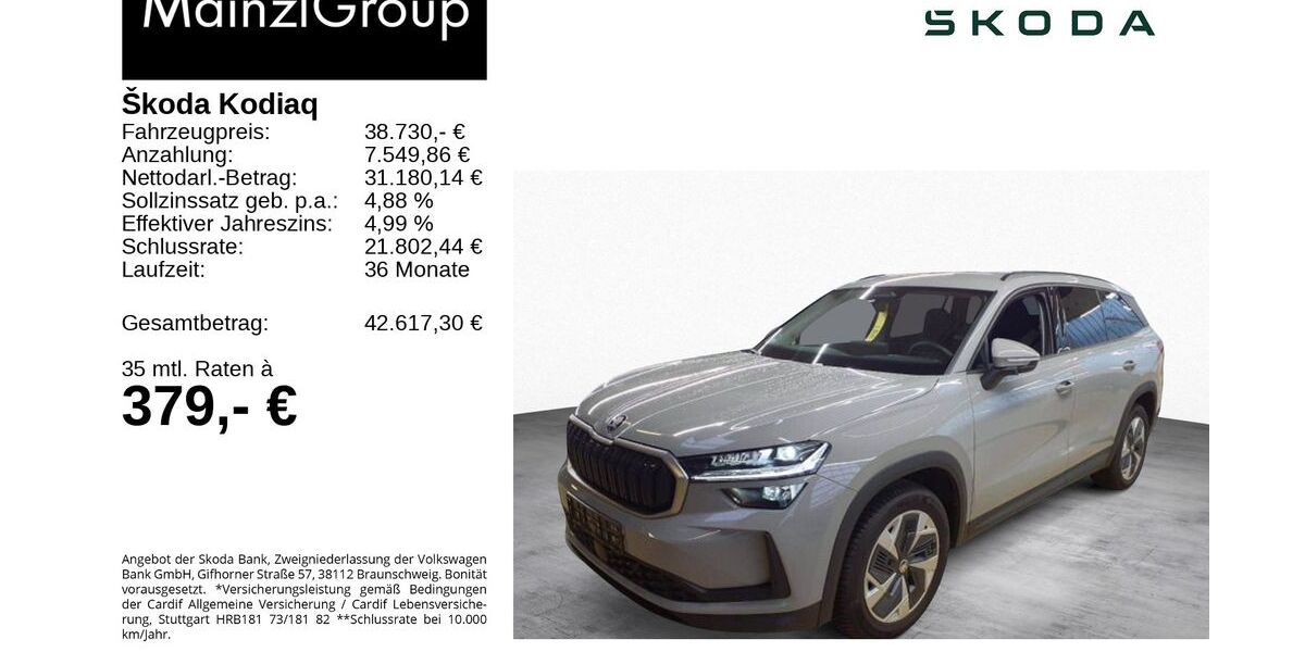 Skoda Kodiaq 6.400 km 38.730 &euro; Feldkirchen/Westerham 83620