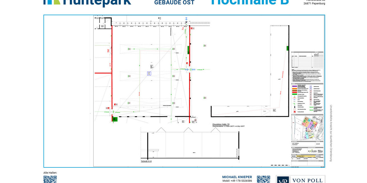 Hüntepark Hochhalle B Ost: ca. 2.124 m² 12,70 m UKB LagerIndustrieGewerbe - Gewerbeobjekt Papenburg Aschendorf, Stadt Papenburg | Angebot:24477910