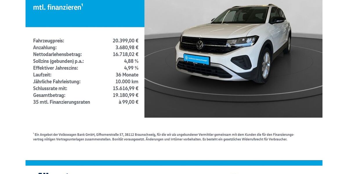 VW T-Cross 21.386 km 20.399 &euro; Nordhausen 99734