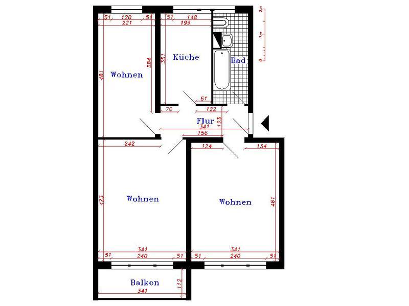 Etagenwohnung Thale - 2.5 Zimmer, 61 m&sup2;, 412&euro; | Angebot:24017754