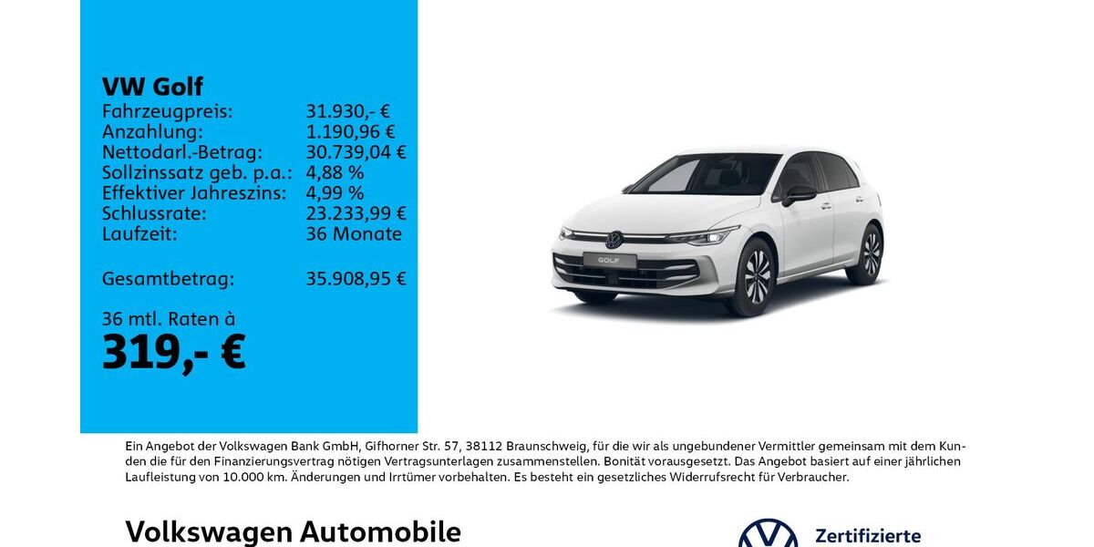 VW Golf 14.500 km 31.930 &euro; Leipzig 04178