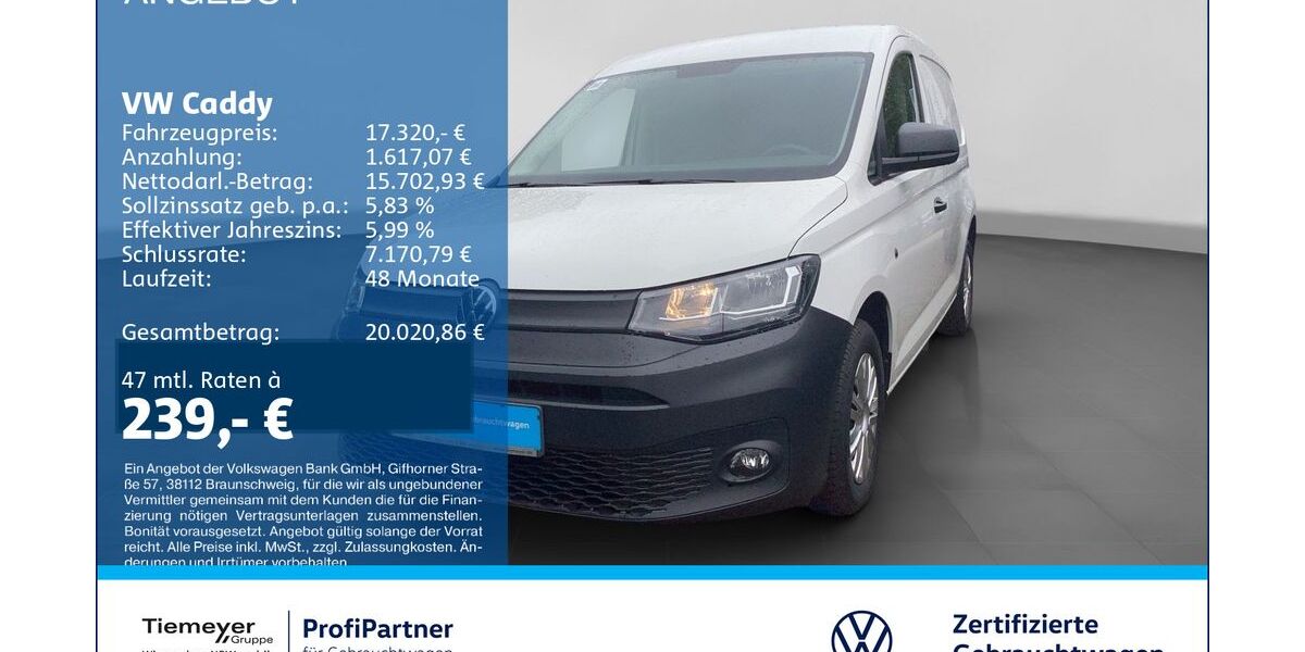 VW Caddy 76.126 km 16.610 &euro; Recklinghausen 45663