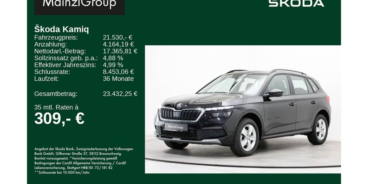 Skoda Kamiq 21.866 km 21.530 &euro; Feldkirchen/Westerham 83620