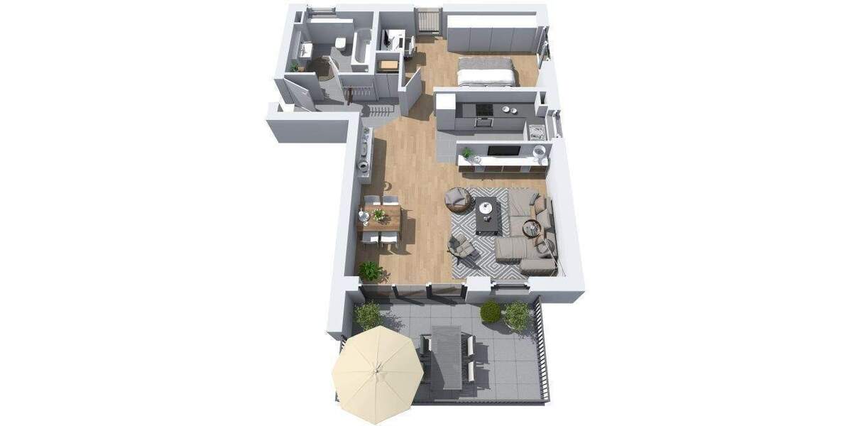Etagenwohnung Wiesbaden Biebrich - 2 Zimmer, 64 m&sup2;, 449.000&euro; | Angebot:26026647