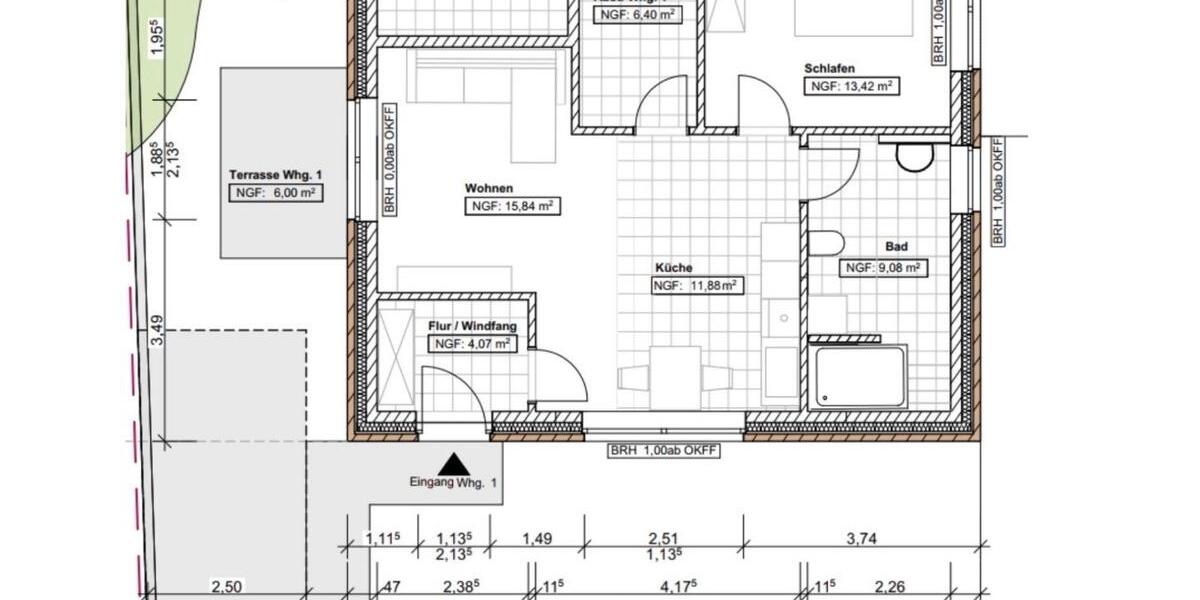 Erdgeschoßwohnung Steinfeld (Oldenburg) - 2 Zimmer, 61 m&sup2;, 650&euro; | Angebot:26408258