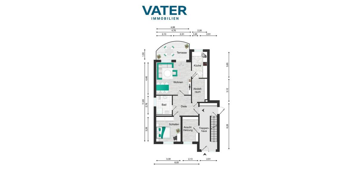 Etagenwohnung Elmshorn - 2 Zimmer, 60 m&sup2;, 210.000&euro; | Angebot:26242927