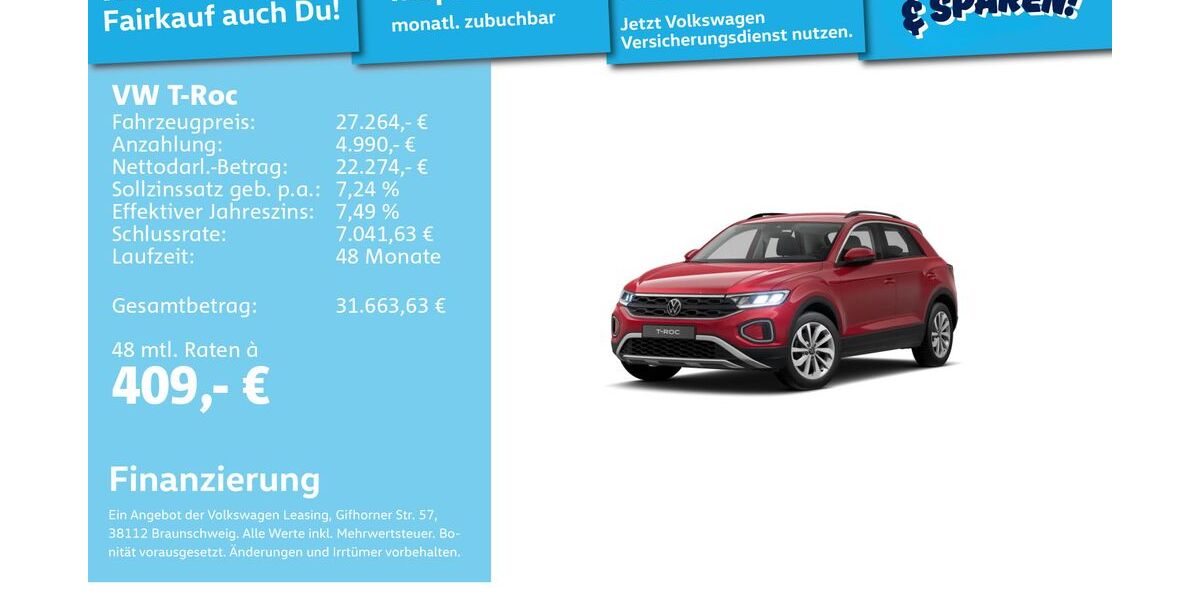 VW T-Roc 6.825 km 26.991 &euro; Mannheim 68309