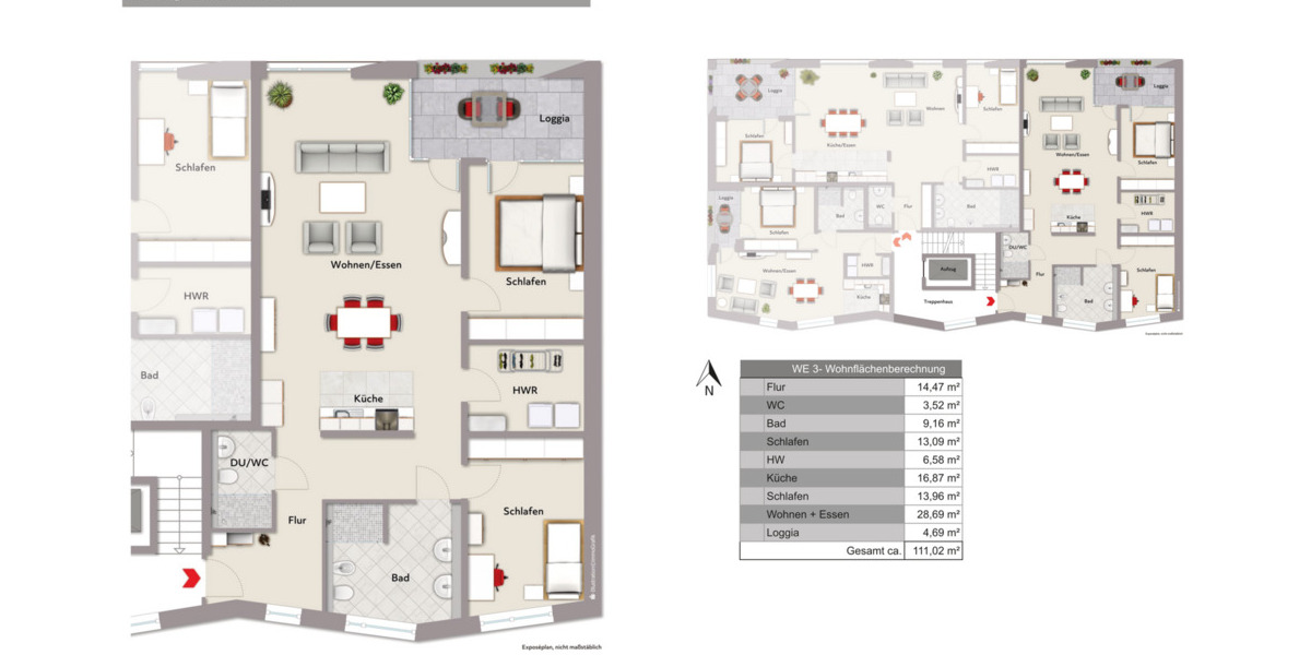 Etagenwohnung Rheda-Wiedenbrück Wiedenbrück - 2 Zimmer, 59 m&sup2;, 304.000&euro; | Angebot:24426614