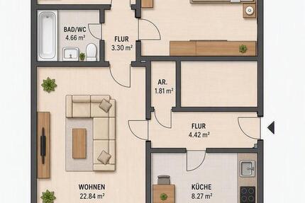 Wohnung Haar - 3 Zimmer, 85 m&sup2;, 420.000&euro; | Angebot:27626368