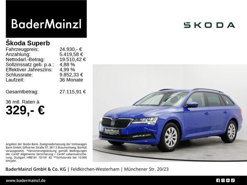Skoda Superb 53.000 km 24.930 € Feldkirchen/Westerham 83620
