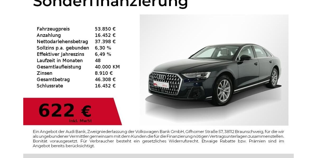 Audi A8 40.500 km 53.850 &euro; Nürnberg 90411